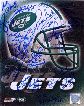 1969 New York Jets Team Signed Photos w/ Joe Willie Namath Signed 8x10 (22 Signatures)